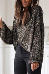 Nikkimoda Open Front Casual Sequin Shirt