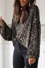 Nikkimoda Open Front Casual Sequin Shirt
