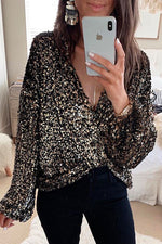 Nikkimoda Open Front Casual Sequin Shirt