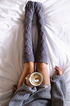 Nikkimoda Cable Knit Over Knee Leg Warmers