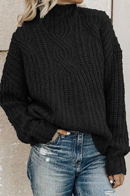 Cable Knit Tunic Sweater