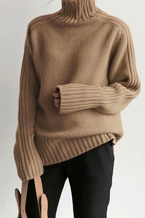 Nikkimoda Daily Turtleneck Solid Warm Sweater