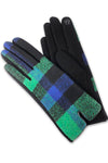 Nikkimoda Touchscreen Color Block Plaid Gloves