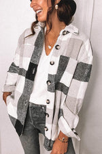 Nikkimoda Sheila Lapel Buttons Plaid Outwear
