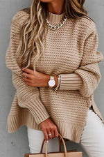 Nikkimoda Mockneck Side Split Loose Sweater
