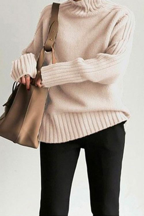 Nikkimoda Daily Turtleneck Solid Warm Sweater
