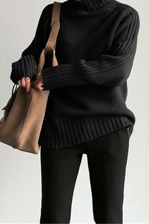 Nikkimoda Daily Turtleneck Solid Warm Sweater