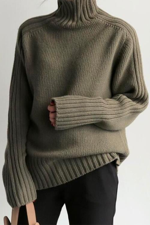 Nikkimoda Daily Turtleneck Solid Warm Sweater