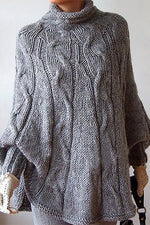 Nikkimoda Elegant Turtleneck Solid Cloak Sweater