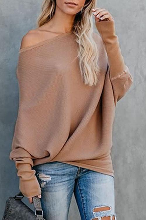 Nikkimoda Lera Crewneck Batwing Sleeve Pullover Sweater