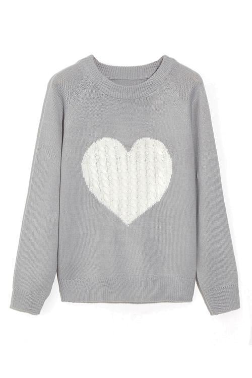 NM Chic Women Love Heart Knitting Sweaters