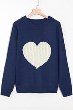 NM Chic Women Love Heart Knitting Sweaters