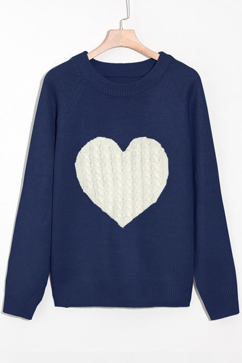 NM Chic Women Love Heart Knitting Sweaters
