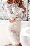 Nikkimoda Fairy Off Shoulder Floral Lace Pencil Dress