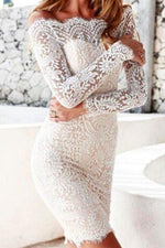 Nikkimoda Fairy Off Shoulder Floral Lace Pencil Dress