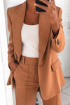 Nikkimoda Lapel One Button Solid Slim Blazer
