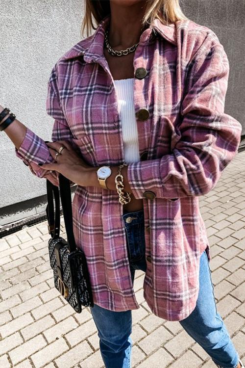Nikkimoda Classic Button Down Boyfriend Plaid Shirts