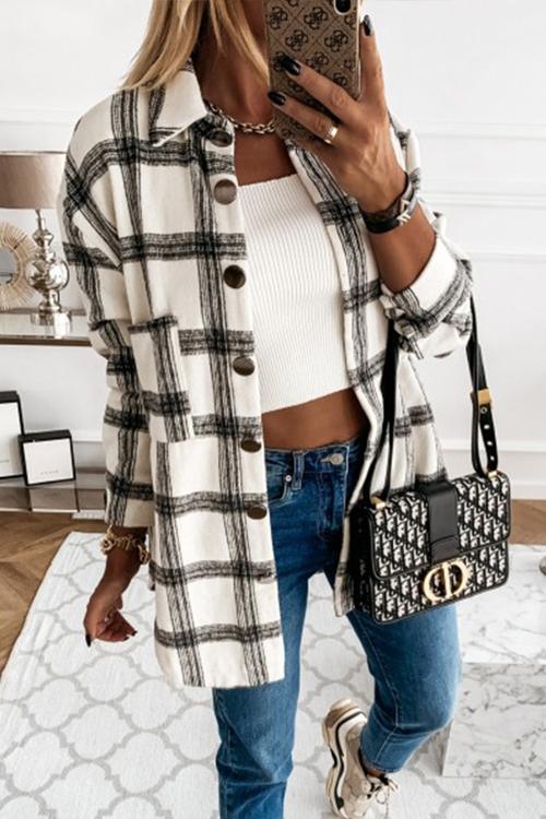 Nikkimoda Classic Button Down Boyfriend Plaid Shirts
