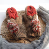 Nikkimoda Color Block Hairball Thinsulate Mittens with String