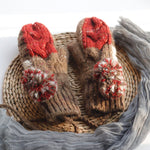Nikkimoda Color Block Hairball Thinsulate Mittens with String