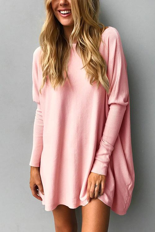Nikkimoda Crewneck Batwing Sleeve Loose Pullovers