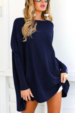 Nikkimoda Crewneck Batwing Sleeve Loose Pullovers