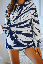 Nikkimoda Tie Dye Drawstring Hoodied Sweatshirt