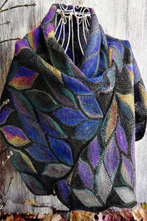 Nikkimoda Vintage Leaf Print Shawl Scarf