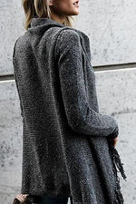NM Cowl Neck Tassel Irregular Sweater
