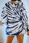 Nikkimoda Tie Dye Drawstring Hoodied Sweatshirt
