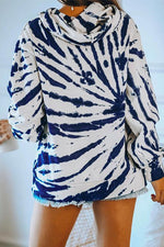 Nikkimoda Tie Dye Drawstring Hoodied Sweatshirt