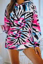 Nikkimoda Tie Dye Drawstring Hoodied Sweatshirt