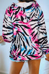Nikkimoda Tie Dye Drawstring Hoodied Sweatshirt