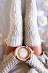 Nikkimoda Cable Knit Over Knee Leg Warmers