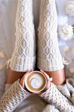 Nikkimoda Cable Knit Over Knee Leg Warmers